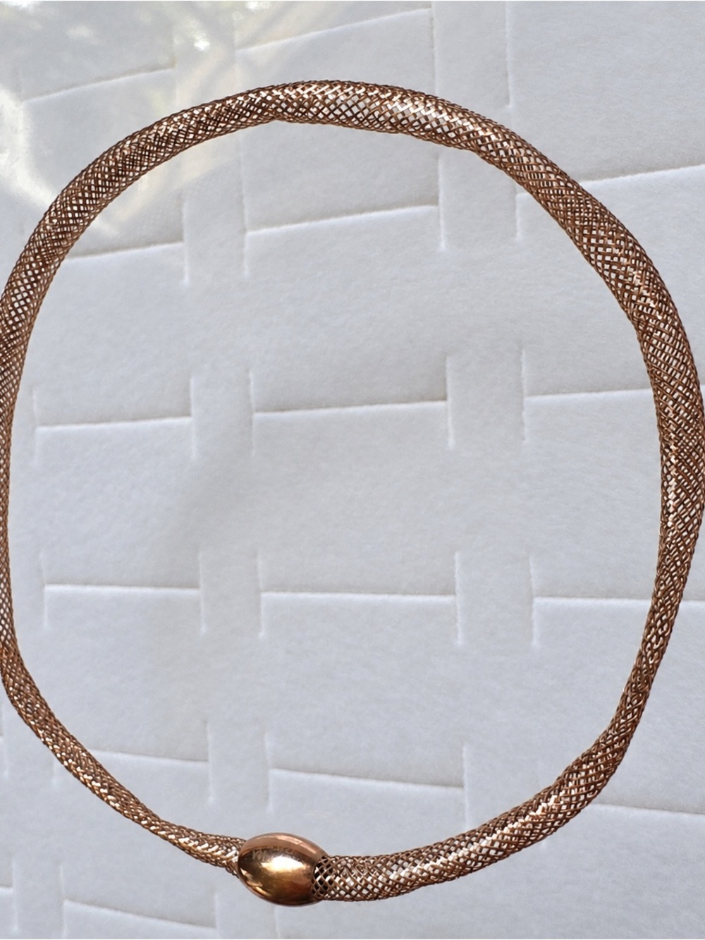 Vintage 10K Rose Gold Woven Mesh Bracelet Made in Italy